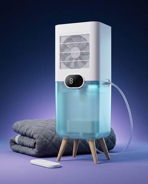 Dreamora Luna bed cooling unit with its cooling pad and remote